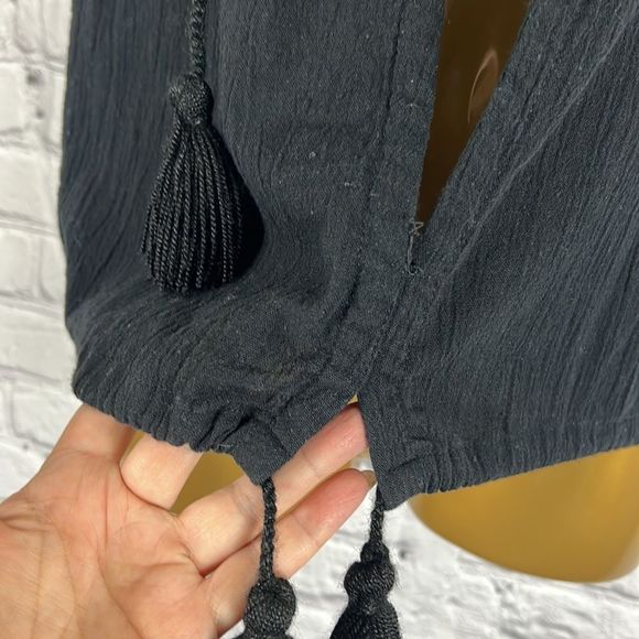 SENSI STUDIO top blouse tassels embroidered colorful size small - Picture 6 of 13